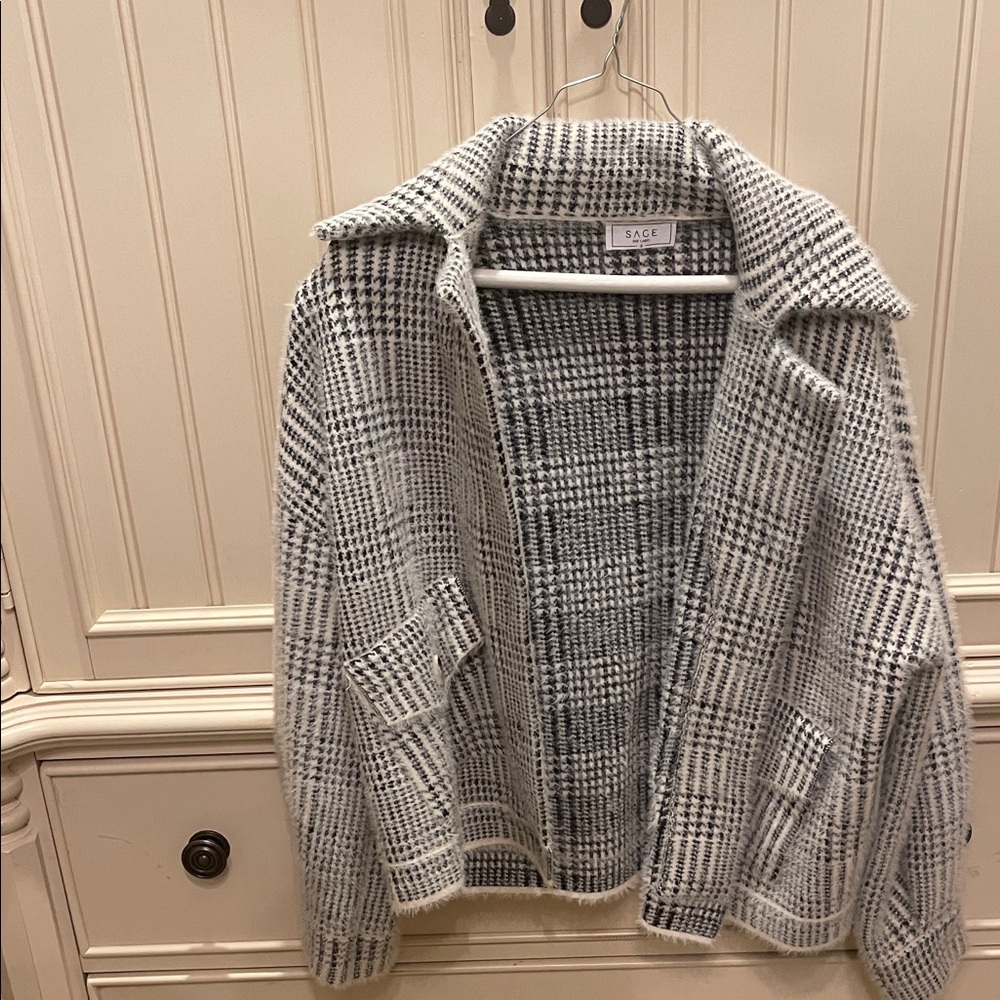 Sage Monochrome Checkered Jacket